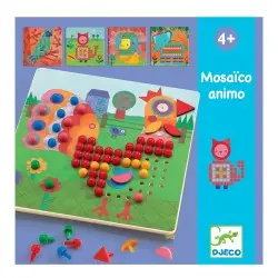 Djeco Σύνθεση εικόνας - μωσαικό με καβίλιες Κότα και ζωάκια