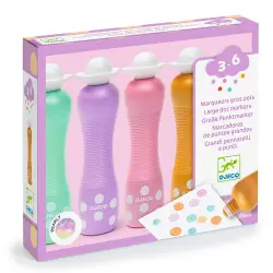 Djeco 4 μαρκαδόροι με αφρώδη μύτη περλέ χρώματα