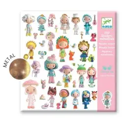 Djeco 160 αυτοκόλλητα με μεταλλικό εφέ σε 4 καρτέλες `Ο κόσμος των Tinyly`