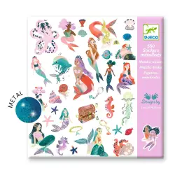 Djeco 160 Αυτοκόλλητα με μεταλλικό εφέ σε 2 καρτέλες “Γοργόνες“