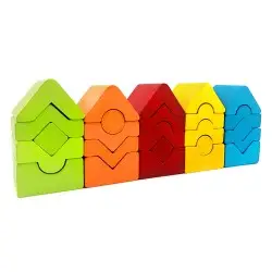 Cubika Ξύλινοι Μίνι 5 Πύργοι με μεταβαλλόμενες θέσεις 2D