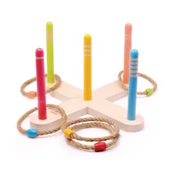 Svoora ξύλινο παιχνίδι στόχου με κρίκους σε υφασμάτινη τσάντα πλάτη?