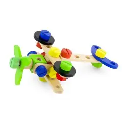 Viga Σετ ξύλινων κατασκευών 48 τεμ. `Οχήματα` σε κουβαδάκι