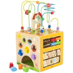 Viga ξύλινος κύβος δραστηριοτήτων - Άσκηση προγραφής 5-in-1 `Οχήματα`