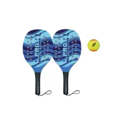 Sport1 ρακέτες παραλίας ξύλινες με μπαλάκι (Επιλογή από 2 χρώματα)