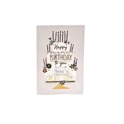 Draeger κάρτα ευχών με φάκελο `Happy Birthday` χρυσό-μαύρο