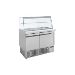 Ψυγείο σαλατών με βιτρίνα για λεκανάκια GN1/4 ΨΜ κάτω