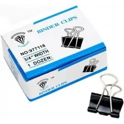 DIAMOND BINDER CLIPS 12 ΠΙΑΣΤΡΕΣ 32mm ΜΑΥΡΕΣ ΚΟΥΤΙ
