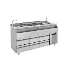 Barstation με ψυγείο 185 διπλού πόστου