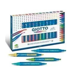 Μαρκαδόροι με διπλή μύτη Giotto Turbo Pro σετ 15τμχ