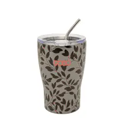 COFFEE MUG 350ML ΓΚΡΙ ΜΕ ΦΥΛΛΑ