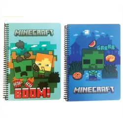Gim Τετράδιο Σπιράλ 17 x 25 cm 2 Θεμάτων Minecraft 70 Φύλλων