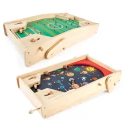 Pin Toys Ξύλινο ποδοσφαιράκι - φλιπεράκι 2 σε 1, από μασίφ καουτσουκόδε