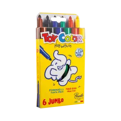 TOY COLOR ΜΑΡΚΑΔΟΡΟΙ JUMBO SUPERWASHABLE BLISTER 6 ΧΡΩΜΑΤΑ Φ5mm KIDS ΑΣΣΟΡΤΙ 12 TΕΜΑΧΙΑ (Το προιόν πωλείται σε μεμονωμένα τεμάχι
