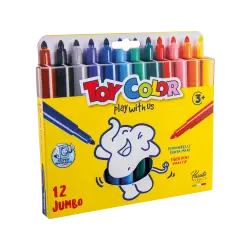 TOY COLOR ΜΑΡΚΑΔΟΡΟΙ JUMBO SUPERWASHABLE BLISTER 12 ΧΡΩΜΑΤΑ Φ5mm KIDS ΑΣΣΟΡΤΙ 6 TΕΜΑΧΙΑ (Το προιόν πωλείται σε μεμονωμένα τεμάχι