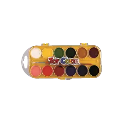 TOY COLOR ΝΕΡΟΧΡΩΜΑΤΑ ΜΕ ΠΙΝΕΛΟ ΠΛΑΣΤΙΚΟ BLISTER 12 ΧΡΩΜΑΤΑ Φ30mm PRIMARY ΑΣΣΟΡ? (Το προιόν πωλείται σε μεμονωμένα τεμάχια του ε