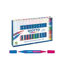 GIOTTO ΜΑΡΚΑΔΟΡΟΙ ΔΙΠΛΗ ΜΥΤΗ ΚΑΣΕΤΙΝΑ ΧΑΡΤΙΝΗ 15 ΧΡΩΜΑΤΑ Φ1.0-5mm TURBO PRO Α