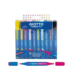 GIOTTO ΜΑΡΚΑΔΟΡΟΙ ΔΙΠΛΗ ΜΥΤΗ BLISTER 10 ΧΡΩΜΑΤΑ Φ1.0-5mm TURBO PRO ΑΣΣΟΡΤΙ