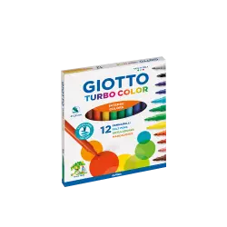 GIOTTO ΜΑΡΚΑΔΟΡΟΙ SUPERWASH ΘΗΚΗ ΧΑΡΤΙΝΗ ΚΟΥΤΙ TURBO COLOR 3+ Φ2.8mm 12 ΧΡΩΜΑΤΑ