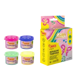 JOVI ΔΑΚΤΥΛΟΜΠΟΓΙA WHASHABLE 3+ ΧΑΡΤΙΝΟ BLISTER 4 ΧΡΩΜΑΤΑ 35ml GLITTER ΑΣΣΟΡΤΙ