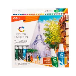 DELI ΧΡΩΜΑ ΑΚΡΥΛΙΚΟ 24 ΧΡΩΜΑΤΑ x 12ml COLOR EMOTION