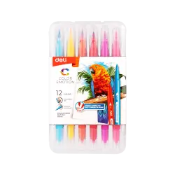 DELI ΜΑΡΚΑΔΟΡΟΙ ΣΧΕΔΙΟΥ WASHABLE ΜΥΤH & ΠΙΝΕΛΟ ΘΗΚΗ ΠΛΑΣΤΙΚΗ 12 ΧΡΩΜΑΤΑ