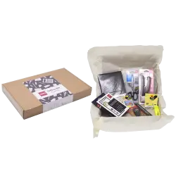 DELI ΚΟΥΤΙ ΓΕΜΑΤΟ 12 ΤΕΜΑΧΙΑ ΔΙΑΦΟΡΑ OFFICE KIT ΑΣΠΡΟ-ΜΑΥΡΟ