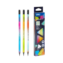 DELI ΜΟΛΥΒΙ ΤΡΙΓΩΝΙΚΟ ΜΕ ΓΟΜΑ HB WOOD-FREE BLISTER ENOVATION ΑΣΣΟΡΤΙ 12 ΤΕΜΑΧΙΑ (Το προιόν πωλείται σε μεμονωμένα τεμάχια του εν