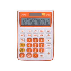 DELI ΑΡΙΘΜΟΜΗΧΑΝΗ 12 ΨΗΦΙΩΝ 14.5x10.4x2.7cm TOUCH ΠΟΡΤΟΚΑΛΙ