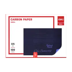 DELI ΚΑΡΜΠΟΝ ΧΕΙΡΟΣ ΧΑΡΤΙΝΟ Α4 ΜΠΛΕ 100 ΦΥΛΛΑ (Το προιόν πωλείται σε μεμονωμένα τεμάχια του ενός)