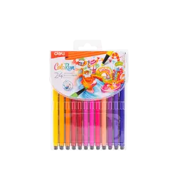 DELI ΜΑΡΚΑΔΟΡΟΙ ΕΞΑΓΩΝΙΚΟΙ WASHABLE ΘΗΚΗ ΠΛΑΣΤΙΚΗ 24 ΧΡΩΜΑΤΑ 1.0-1.2mm COLORUN (Το προιόν πωλείται σε μεμονωμένα τεμάχια του ενό