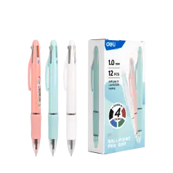 DELI ΣΤΥΛΟ BALLPOINT ΤΕΤΡΑΧΡΩΜΟ 1.0mm MACARON ΑΣΣΟΡΤΙ 12 ΤΕΜΑΧΙΑ (Το προιόν πωλείται σε μεμονωμένα τεμάχια του ενός)