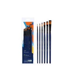 DELI ΠΙΝΕΛΟ ΝΕΡΟΧΡΩΜΑΤΩΝ ΣΤΡΟΓΓΥΛΟ/ΠΛΑΚΕ ΣΥΝΘΕΤΙΚΟ BLISTER Νο 4-6-8 FINENOLO