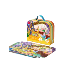 DELI ΠΑΖΛ ΒΑΛΙΤΣΑΚΙ 89 ΤΕΜΑΧΙΑ 3 ΣΕ 1 24/30/35 MI DINOSAUR FAMILY 4+ DELI GENIUS