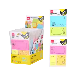 DELI ΒΙΤΡΙΝΑ ΓΕΜΑΤΗ ΧΑΡΤΙΑ ΣΗΜΕΙΩΣΕΩΝ ΑΥΤΟΚΟΛΛΗΤΑ 50 ΦΥΛΛΑ ΑΣΣΟΡΤΙ 2 (Το προιόν πωλείται σε μεμονωμένα τεμάχια του ενός)