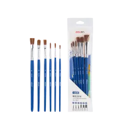 DELI ΠΙΝΕΛΟ ΣΤΡΟΓΓΥΛΟ/ΠΛΑΚΕ ΤΡΙΧΑ ΑΛΟΓΟΥ BLISTER 6 ΤΕΜΑΧΙΑ Νο 4-6-8 ΜΠΛΕ