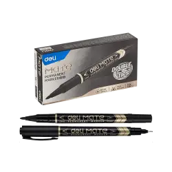 DELI ΜΑΡΚΑΔΟΡΟΙ ΑΝΕΞΙΤΗΛΟΙ ΔΙΠΛΗ ΜΥΤΗ 1.0-0.5mm MATE ΜΑΥΡΟΣ 12 ΤΕΜΑΧΙΑ (Το προιόν πωλείται σε μεμονωμένα τεμάχια του ενός)