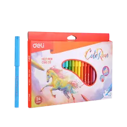 DELI ΜΑΡΚΑΔΟΡΟΣ WASHABLE ΧΑΡΤΙΝΟ BLISTER 24 ΧΡΩΜΑΤΑ 1.0-1.2mm COLORUN