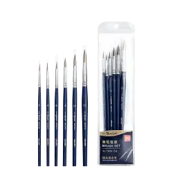 DELI ΠΙΝΕΛΟ ΤΡΙΧΑ ΣΤΡΟΓΓΥΛΟ BLISTER 6 ΤΕΜΑΧΙΑ Νο 2-4-6-8-10-12 ARTE NEUVO ΜΠΛΕ