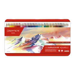 CARAN D'ACHE ΚΡΑΙΓΙΟΝ (ΞΥΛΟΜΠΟΓΙΕΣ) ΑΚΟΥΑΡΕΛΑΣ ΚΟΥΤΙ ΜΕΤΑΛΛΙΚΟ 120 ΧΡΩΜΑ