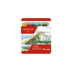 CARAN D'ACHE ΚΡΑΙΓΙΟΝ (ΞΥΛΟΜΠΟΓΙΕΣ) ΚΟΥΤΙ ΜΕΤAΛΛΙΚΟ 18 ΧΡΩΜΑΤΑ Φ3.8mm PABLO