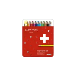 CARAN D'ACHE ΚΡΑΙΓΙΟΝ (ΞΥΛΟΜΠΟΓΙΕΣ) ΚΟΥΤΙ ΜΕΤΑΛΛΙΚΟ 18 ΧΡΩΜΑΤΑ Φ2.8mm SWISSCOLO