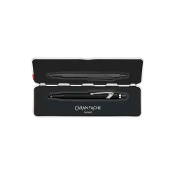 CΑRAN D'ACHE ΣΤΥΛΟ BALLPOINT ΜΑΥΡΟ ΜΕΛΑΝΙ ΜΕΤΑΛΛΙΚΟ ΣΕ ΜΕΤΑΛΛΙΚΟ ΚΟΥΤΙ MEDIUM