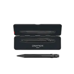 CARAN D'ACHE ΣΤΥΛΟ BALLPOINT ΜΑΥΡΟ ΜΕΛΑΝΙ ΜΕΤΑΛΛΙΚΟ ΣΕ ΜΕΤΑΛΛΙΚΟ ΚΟΥΤΙ MEDIUM 8
