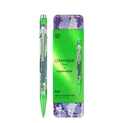 CARAN D'ACHE ΣΤΥΛΟ BALLPOINT ΜΑΥΡΟ ΜΕΛΑΝΙ ΣΕ ΜΕΤΑΛΛΙΚΟ ΚΟΥΤΙ 849 GERMANIER GREEN FLUO