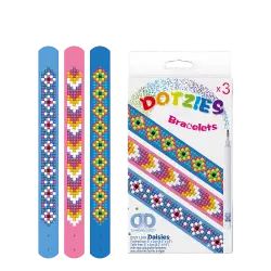 DIAMOND DOTZ ΚΑΤΑΣΚΕΥΗ ΨΗΦΙΔΩΤΟ ΒΡΑΧΙΟΛΙ BLISTER 3 ΤΕΜΑΧΙΑ 21x2cm DOTZIES DAISIES