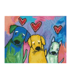 DIAMOND DOTZ ΚΑΤΑΣΚΕΥΗ ΨΗΦΙΔΩΤΟ ΚΑΜΒΑΣ BLISTER 42x32cm ΤΡΕΙΣ ΦΙΛΟΙ