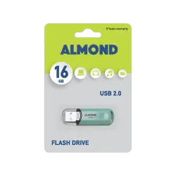 ALMOND FLASH DRIVE USB 2.0 16GB PASTEL MINT