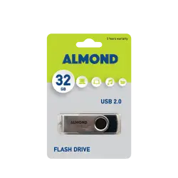 ALMOND FLASH DRIVE USB 2.0 32GB TWISTER ΜΑΥΡΟ