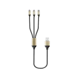 MTK ΚΑΛΩΔΙΟ USB 3 ΣΕ 1 MICRO USB-IPHONE-TYPE C ΜΑΥΡΟ